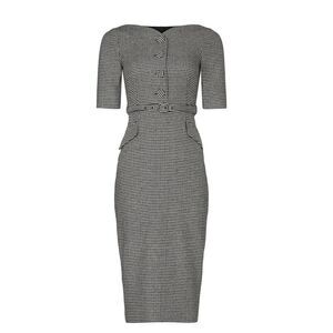 L.K. Bennett Nina Houndstooth Heart Dress Size 6 MSRP: $398